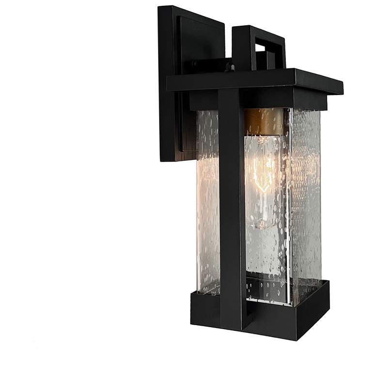 Image 1 Port Charlotte 5.9"W Matte Black Outdoor Wall Light w/ Clear Glass Sha