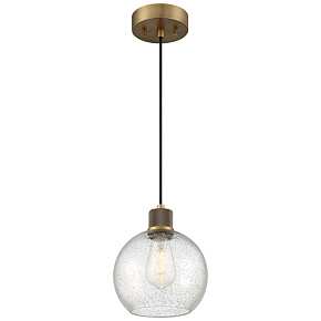 Kichler Eastmont 8" Wide Clear Glass and Natural Brass Mini Pendant