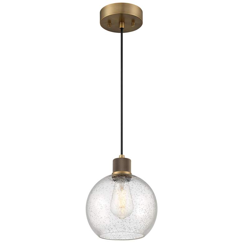 Image 1 Port Nine 7 1/2" Wide Antique Brushed Brass LED Mini Pendant