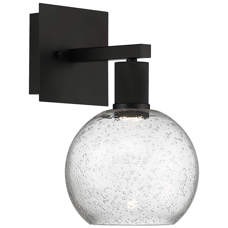 Image 1 Port Nine Burgundy 12 1/4" High Matte Black LED Wall Sconce