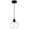 Port Nine Burgundy E26 LED Pendant - Matte Black Finish - Clear Glass