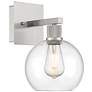 1_Port Nine Burgundy E26 LED Wall Sconce - Brushed Steel - Clear Glass