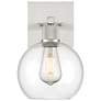 2_Port Nine Burgundy E26 LED Wall Sconce - Brushed Steel - Clear Glass more views