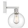 3_Port Nine Burgundy E26 LED Wall Sconce - Brushed Steel - Clear Glass more views