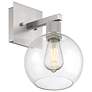 4_Port Nine Burgundy E26 LED Wall Sconce - Brushed Steel - Clear Glass more views