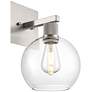 5_Port Nine Burgundy E26 LED Wall Sconce - Brushed Steel - Clear Glass more views
