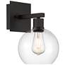 1_Port Nine Burgundy E26 LED Wall Sconce - Matte Black - Clear Glass