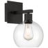 Port Nine Burgundy E26 LED Wall Sconce - Matte Black - Clear Glass