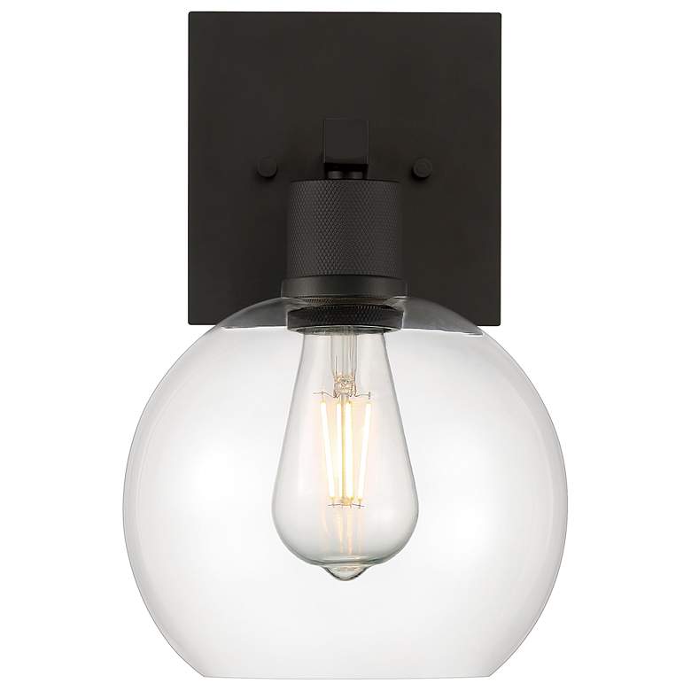 Image 2 Port Nine Burgundy E26 LED Wall Sconce - Matte Black - Clear Glass more views