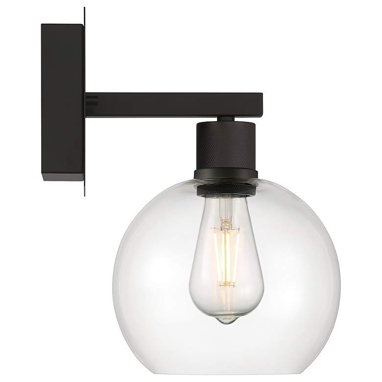 Image 3 Port Nine Burgundy E26 LED Wall Sconce - Matte Black - Clear Glass more views