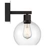 3_Port Nine Burgundy E26 LED Wall Sconce - Matte Black - Clear Glass more views