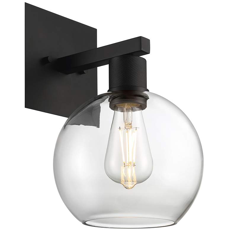 Image 5 Port Nine Burgundy E26 LED Wall Sconce - Matte Black - Clear Glass more views