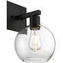 5_Port Nine Burgundy E26 LED Wall Sconce - Matte Black - Clear Glass more views
