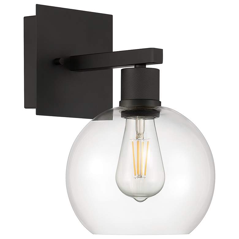 Image 6 Port Nine Burgundy E26 LED Wall Sconce - Matte Black - Clear Glass more views