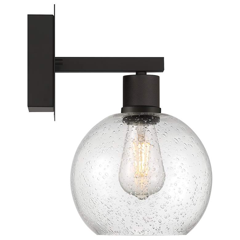Image 3 Port Nine Burgundy E26 LED Wall Sconce - Matte Black - Seeded Glass more views