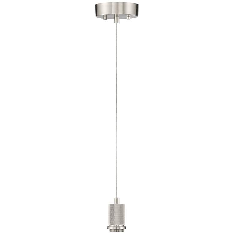 Image 2 Port Nine Burgundy LED Pendant - Brushed Steel Finish - Clear Glass more views