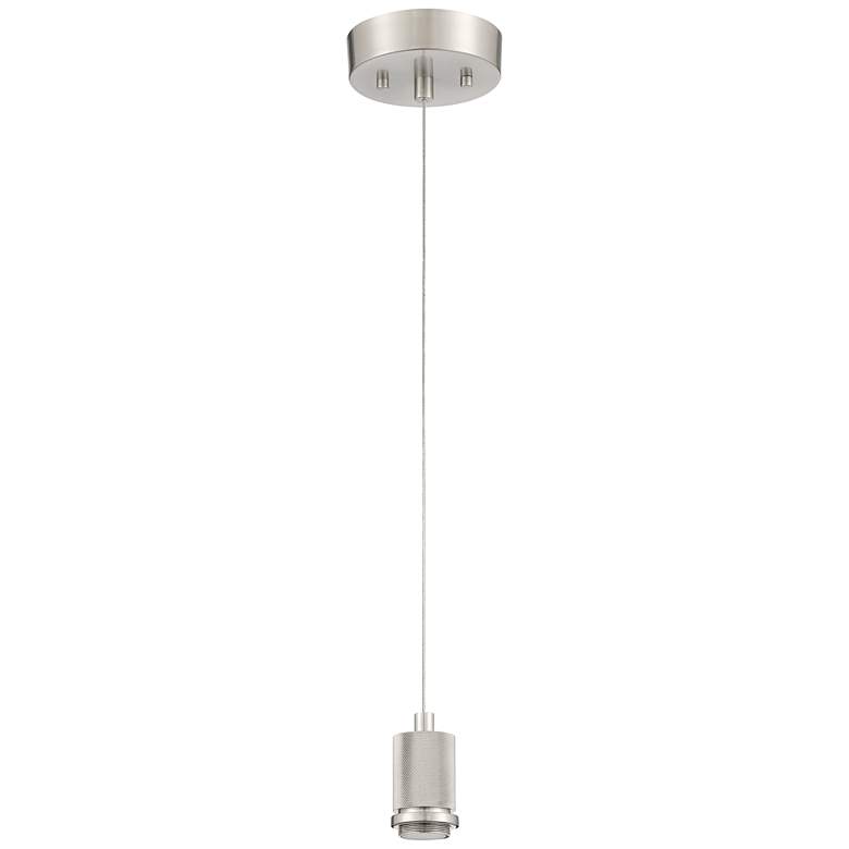 Image 4 Port Nine Burgundy LED Pendant - Brushed Steel Finish - Clear Glass more views