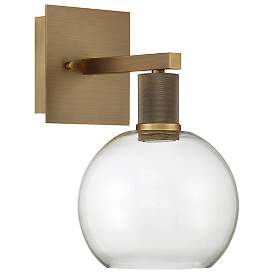 Image5 of Port Nine Burgundy LED Wall Sconce - Antique Brushed Brass - Clear Glass more views