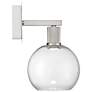3_Port Nine Burgundy LED Wall Sconce - Brushed Steel - Clear Glass more views
