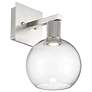 4_Port Nine Burgundy LED Wall Sconce - Brushed Steel - Clear Glass more views