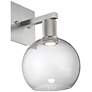 5_Port Nine Burgundy LED Wall Sconce - Brushed Steel - Clear Glass more views
