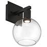 4_Port Nine Burgundy LED Wall Sconce - Matte Black - Clear Glass more views
