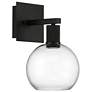 6_Port Nine Burgundy LED Wall Sconce - Matte Black - Clear Glass more views