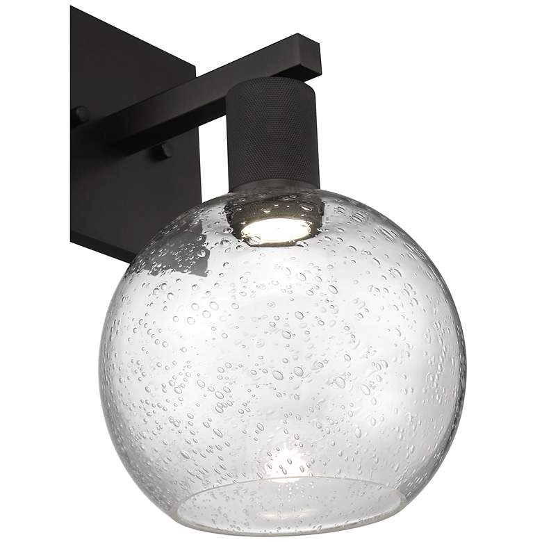 Image 5 Port Nine Burgundy LED Wall Sconce - Matte Black - Seeded Glass more views
