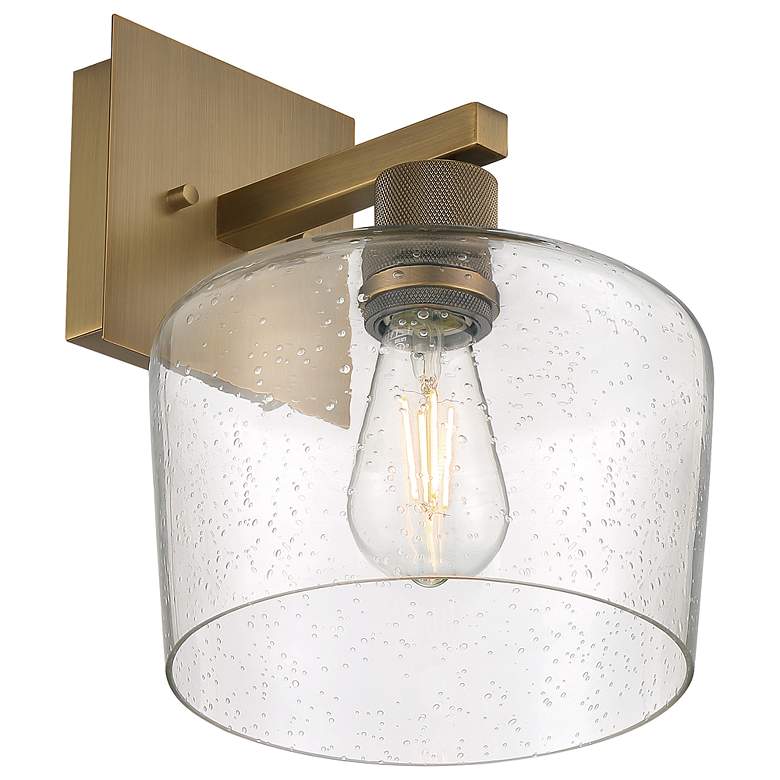 Image 4 Port Nine Chardonnay E26 LED Sconce - Antique Brushed Brass, Seeded Glass more views