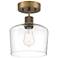 Port Nine Chardonnay E26 LED Semi-Flush - Brushed Brass, Clear Glass