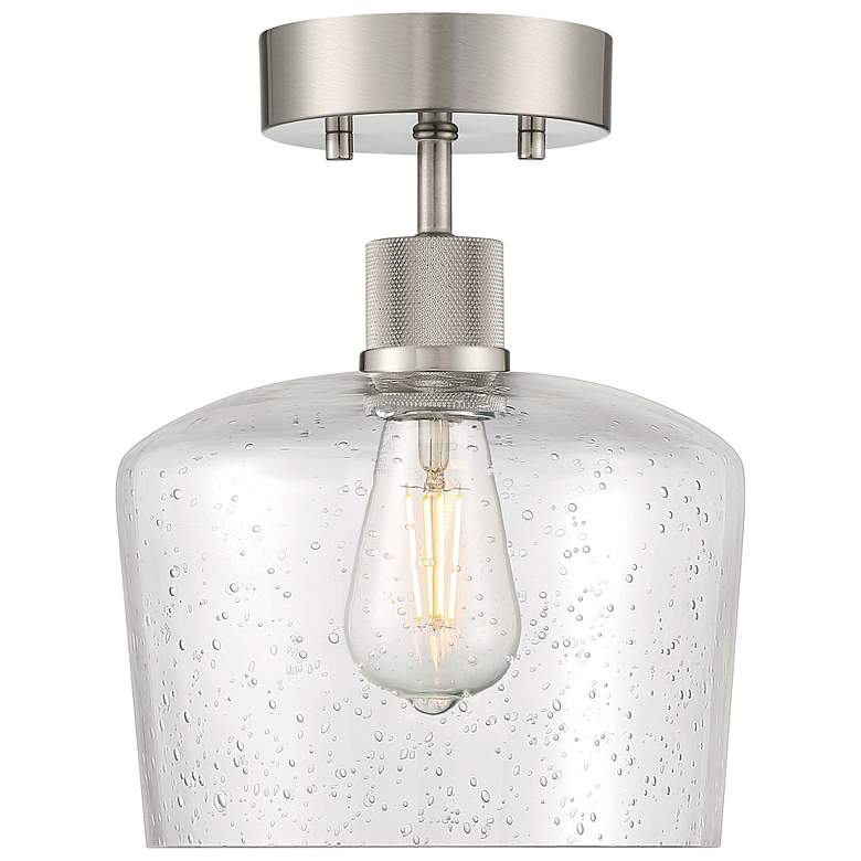 Image 2 Port Nine Chardonnay E26 LED Semi-Flush - Brushed Steel - Seeded Glass more views