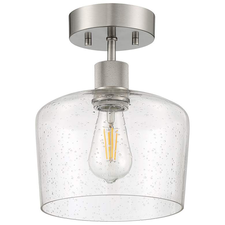Image 4 Port Nine Chardonnay E26 LED Semi-Flush - Brushed Steel - Seeded Glass more views