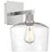 Port Nine Chardonnay E26 LED Wall Sconce - Brushed Steel - Seeded Glass