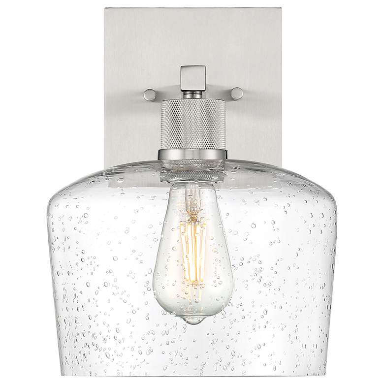 Image 2 Port Nine Chardonnay E26 LED Wall Sconce - Brushed Steel - Seeded Glass more views