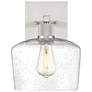 2_Port Nine Chardonnay E26 LED Wall Sconce - Brushed Steel - Seeded Glass more views