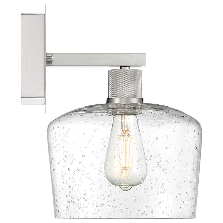 Image 3 Port Nine Chardonnay E26 LED Wall Sconce - Brushed Steel - Seeded Glass more views