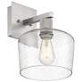 4_Port Nine Chardonnay E26 LED Wall Sconce - Brushed Steel - Seeded Glass more views