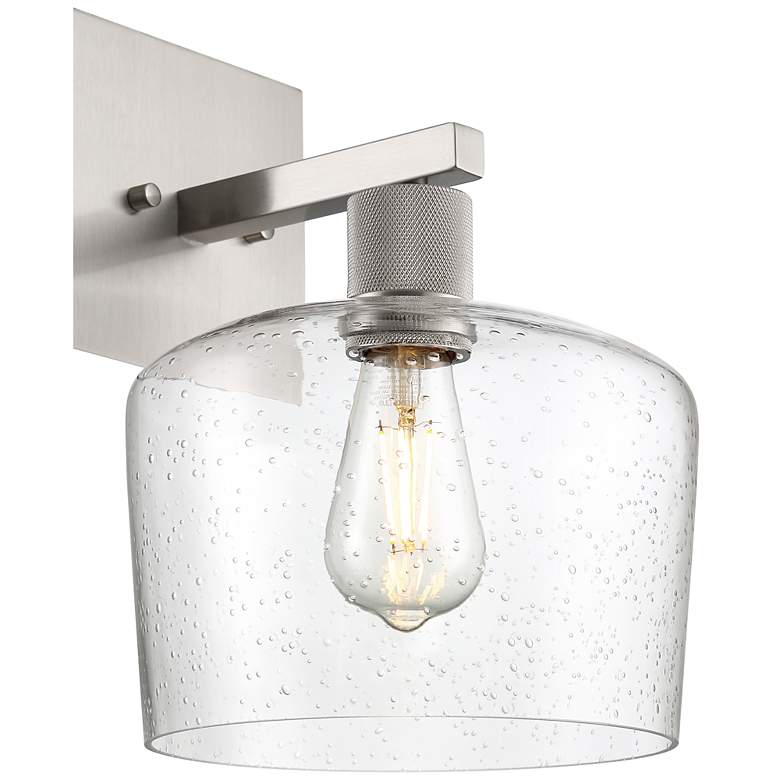 Image 5 Port Nine Chardonnay E26 LED Wall Sconce - Brushed Steel - Seeded Glass more views