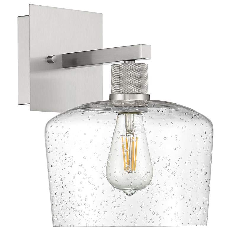 Image 6 Port Nine Chardonnay E26 LED Wall Sconce - Brushed Steel - Seeded Glass more views