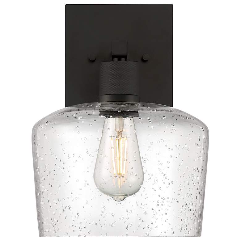 Image 2 Port Nine Chardonnay E26 LED Wall Sconce - Matte Black - Seeded Glass more views