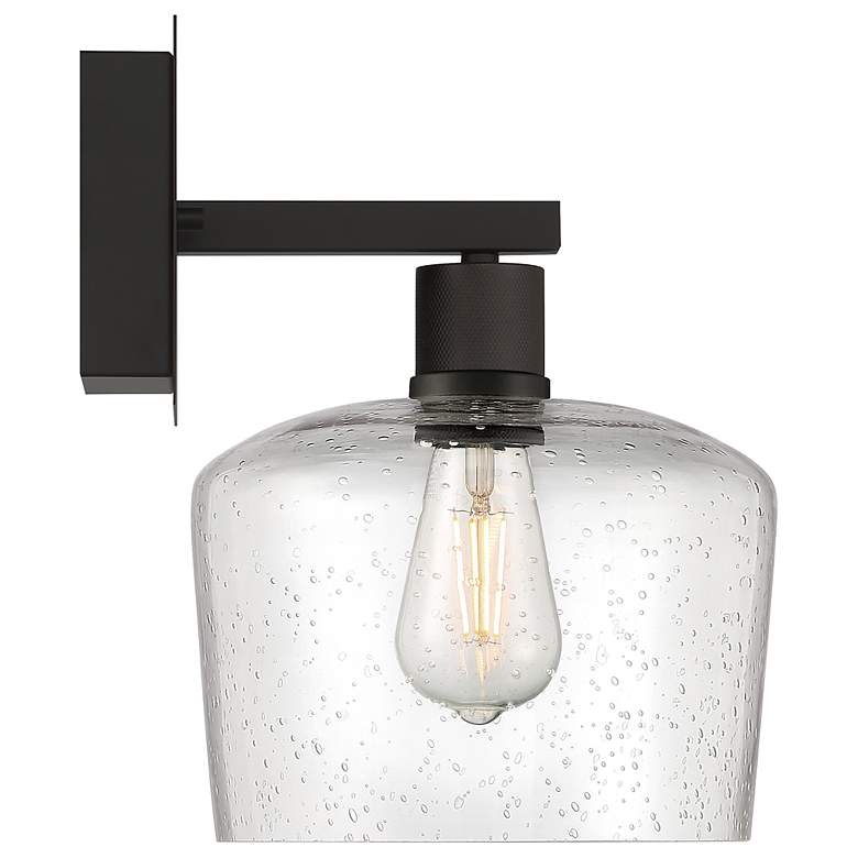 Image 3 Port Nine Chardonnay E26 LED Wall Sconce - Matte Black - Seeded Glass more views
