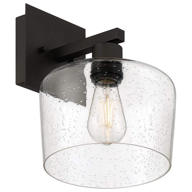 Image 4 Port Nine Chardonnay E26 LED Wall Sconce - Matte Black - Seeded Glass more views