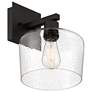 4_Port Nine Chardonnay E26 LED Wall Sconce - Matte Black - Seeded Glass more views