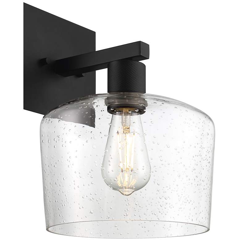 Image 5 Port Nine Chardonnay E26 LED Wall Sconce - Matte Black - Seeded Glass more views