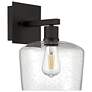 6_Port Nine Chardonnay E26 LED Wall Sconce - Matte Black - Seeded Glass more views