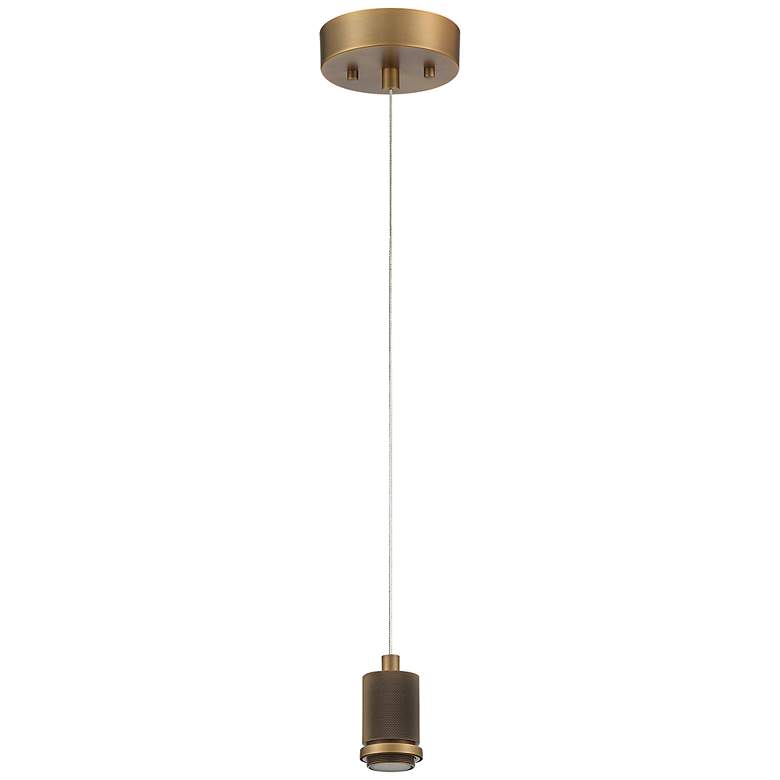 Image 4 Port Nine Chardonnay LED Pendant - Antique Brushed Brass - Seeded Glass more views