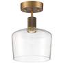 Port Nine Chardonnay LED Semi-Flush - Antique Brushed Brass - Clear Glass