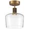 Port Nine Chardonnay LED Semi-Flush - Antique Brushed Brass - Clear Glass