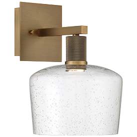 Image1 of Port Nine Chardonnay LED Wall Sconce - Antique Brushed Brass - Seeded Glass