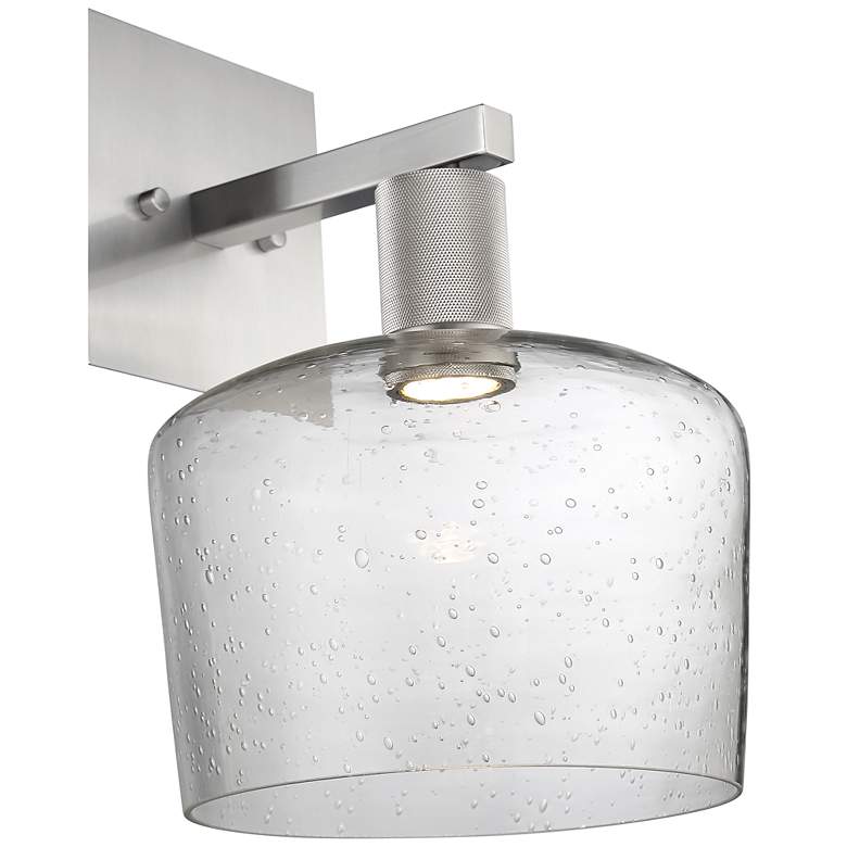 Image 5 Port Nine Chardonnay LED Wall Sconce - Brushed Steel - Seeded Glass more views